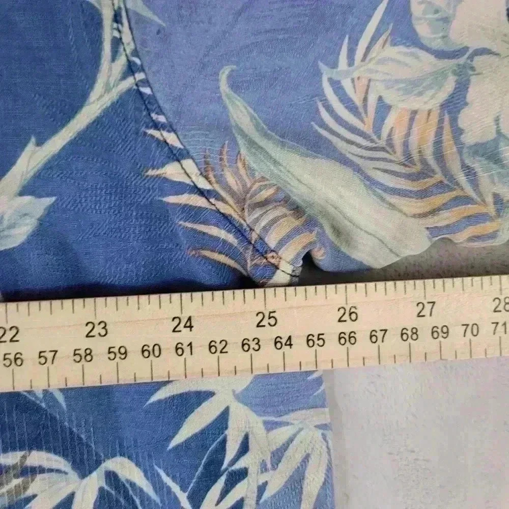 Tommy Bahama Short Sleeve Silk Button-Up Floral Shirt Blue Sz 2XL XXL - Picture 6 of 8
